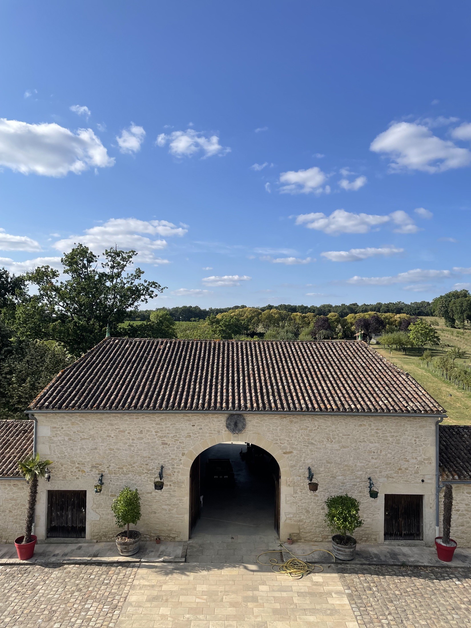 A stone courtyard where Sofra hosts its dinners
